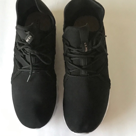 POLO Ralph Lauren Black white sole Sneakers 8.5 - Picture 3 of 4